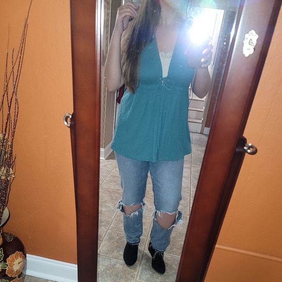 Teal Free People Tunic - Picture 3 of 9